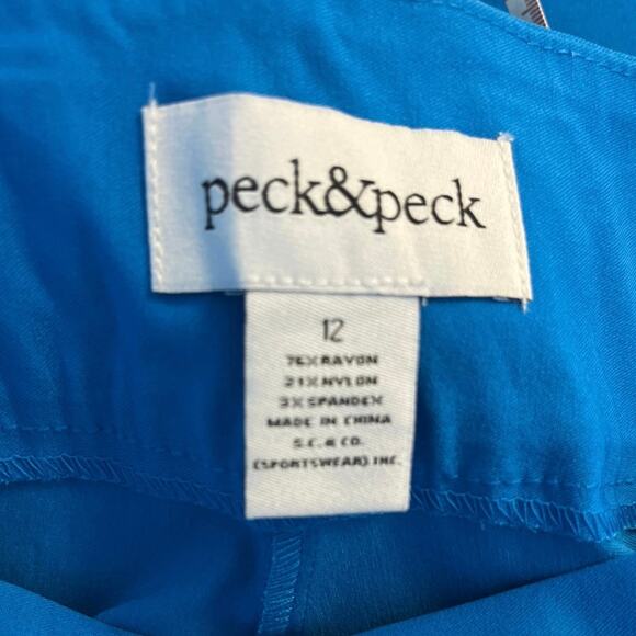 Peck & Peck Ava Blue Aster Ankle Pants Size 12 Tummy Control Slim Leg NWT - Picture 11 of 14